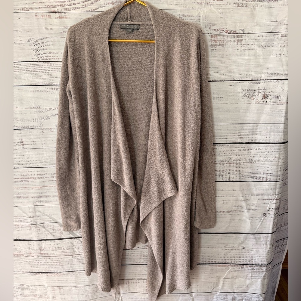 Barefoot Dreams Taupe Open Front Cardigan Cozy Bamboo Chic Lite